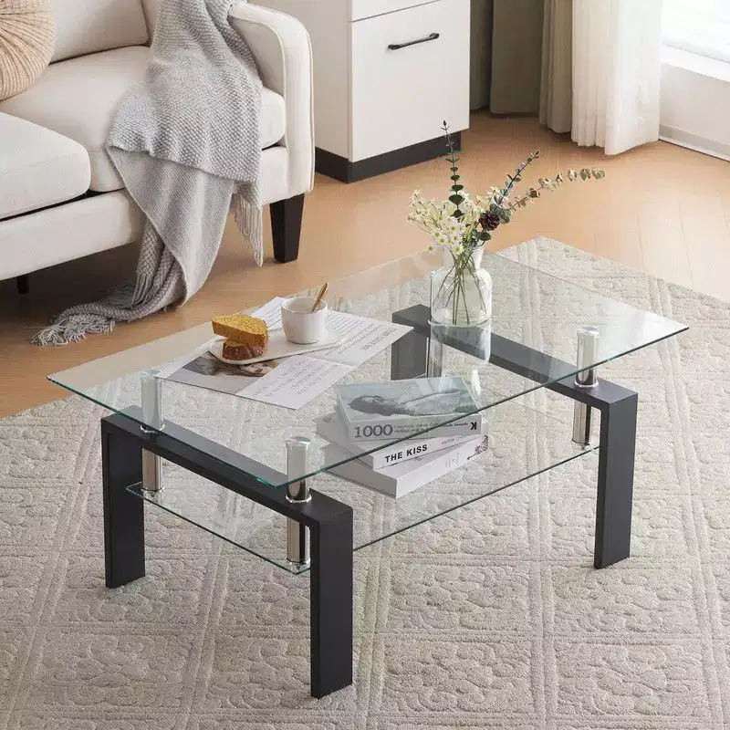Aubai Glass Top Coffee Table