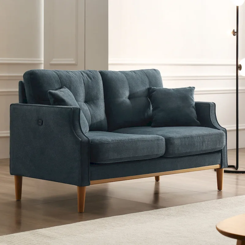Loveseat With Waterproof Fabric, USB Charge