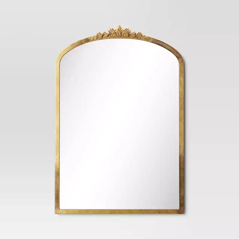 20x30 Inch Decorative Gold Wall Mantle Mirror - Floral Frame