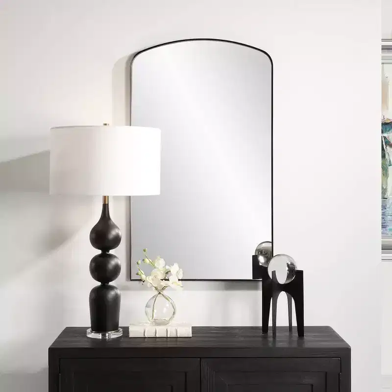 Matte Black 24x40 Arch Wall Mirror