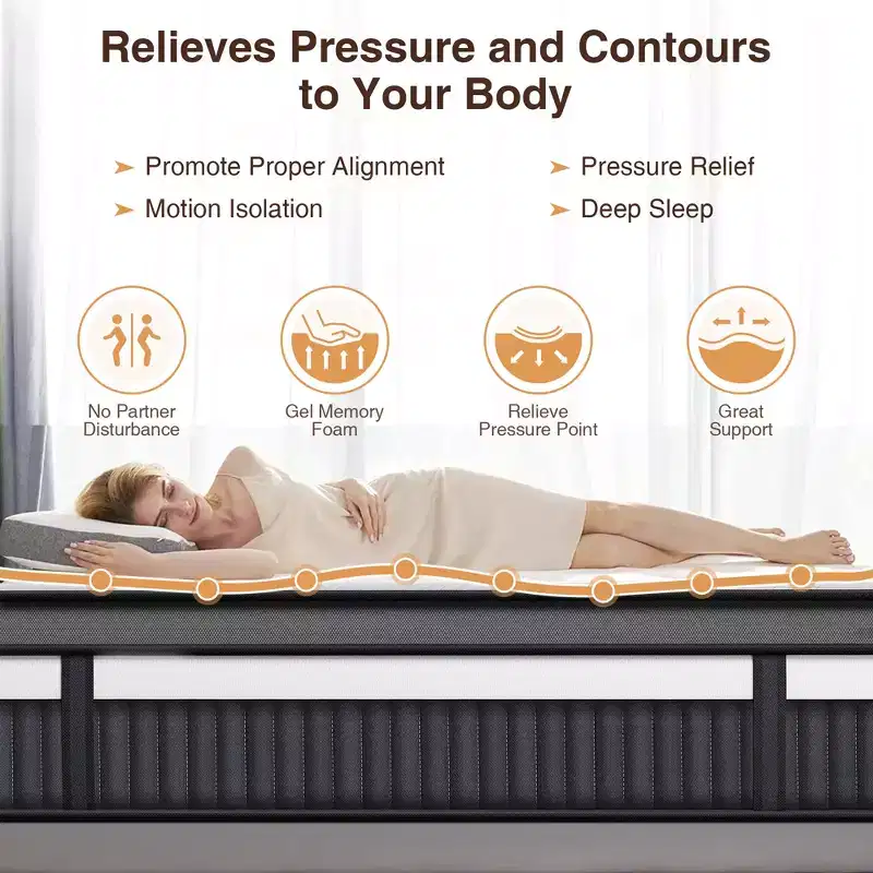 King Mattress,14 Inch Memory Foam Mattress in a Box,Gel-Infused for Cool Breathable Sleep,Pressure Relief & Support,Medium Firm,CertiPUR-US Certified