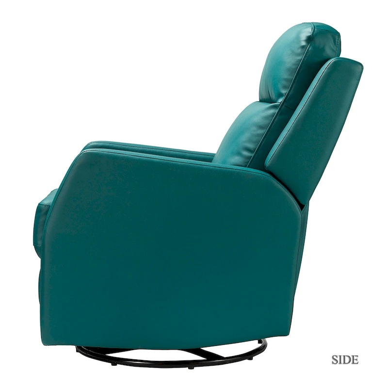 Esteban Modern Faux Leather Manual Rocking Swivel Recliner with Wingback Set of 2