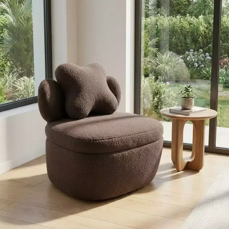 360 Swivel Armchair with Hidden Storage, Ergonomic Bucket Chair with Plush Upholstery for Living Room, Bedroom & Office