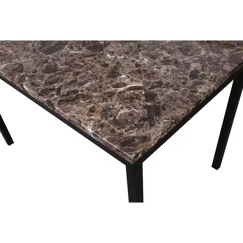Okak Dining Table 48 Modern Dining Table CKitchen Table with Faux Marble Top and Metal Legs for Dining Room, Living Room