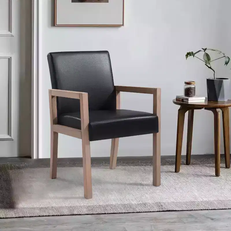 Mid-century Accent Chair Reading Armchair with Rubberwood Frame for Living Room, Bedroom