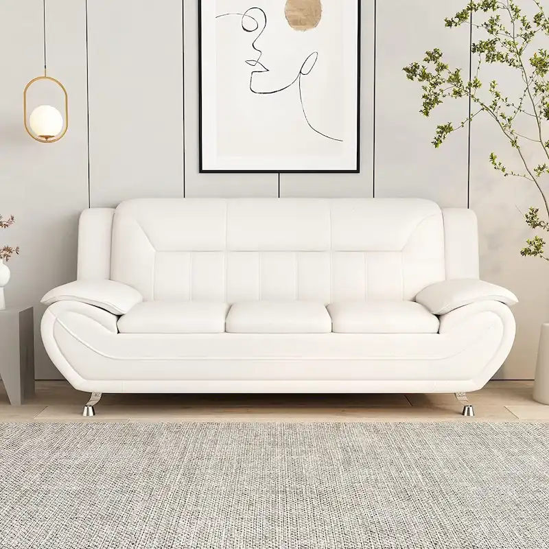 Michael Segura Bonded Leather Upholstered Sofa