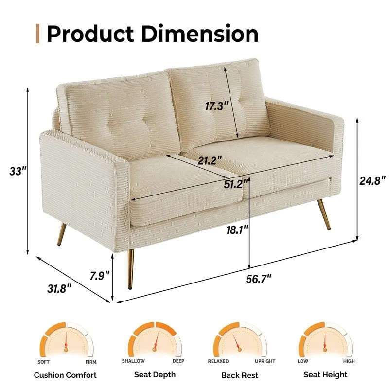 VINGLI 56 Modern Loveseat