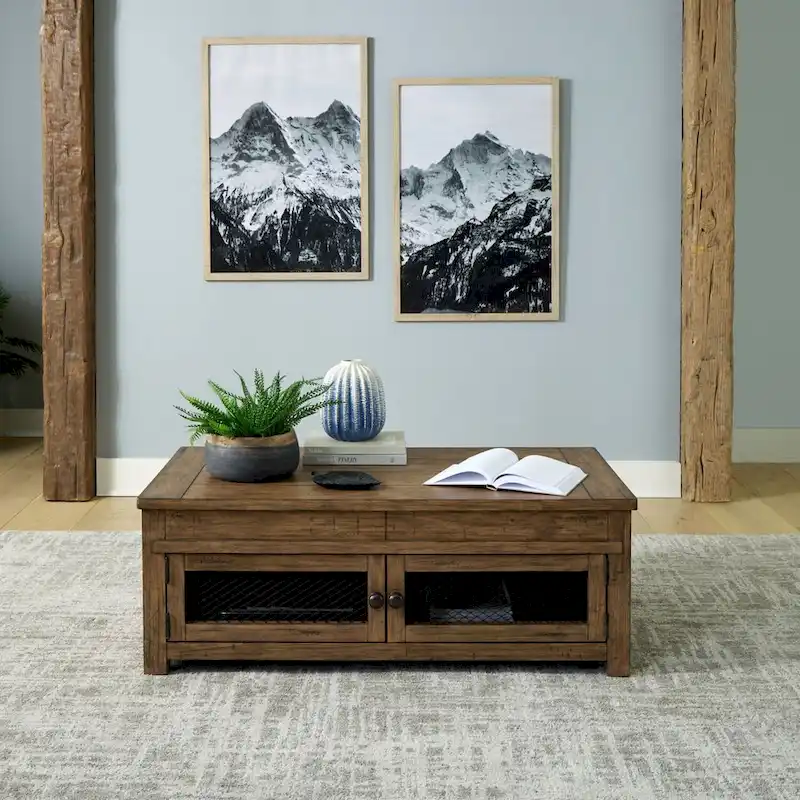 Pinebrook Ridge Weathered Toffee Lift Top Cocktail Table