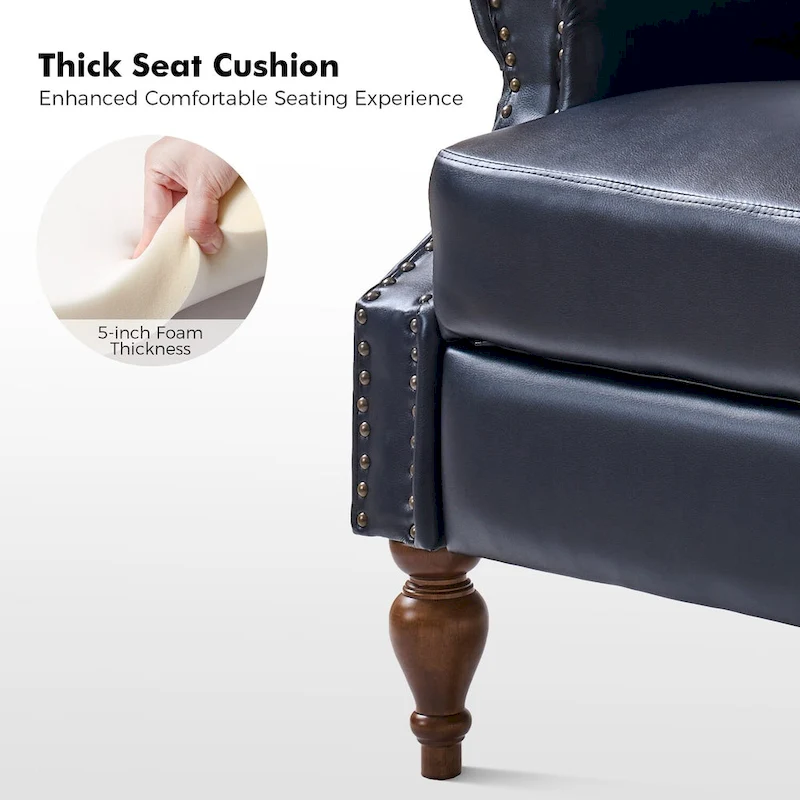 Terri Traditional Vegan Leather Manual Push Back Recliner Set of 2 by HULALA HOME