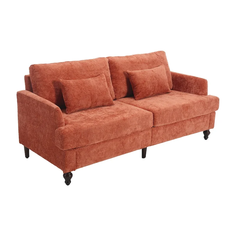 HOMEFUN Modern chenille Fabric Loveseat,2-Seat Upholstered Loveseat Sofa Modern Couch