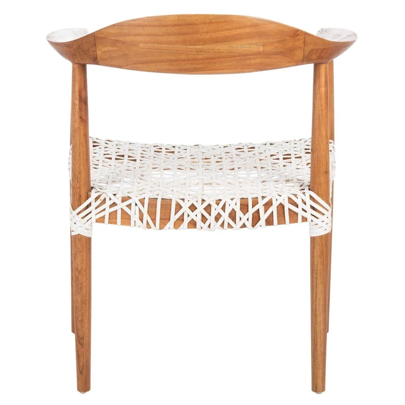 SAFAVIEH Therese Leather Woven Accent Chair - 25 W x 20.9 L x 30.9 H - 25Wx21Dx31H