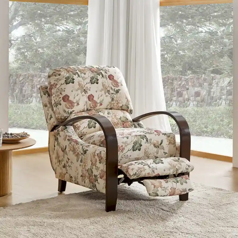 Rita Genuine Leather Manual Recliner by Hulala Home