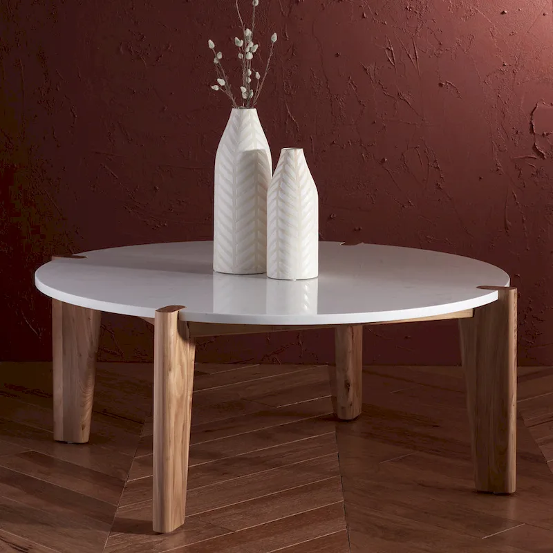 Sarma Marble Top Round Coffee Table 40