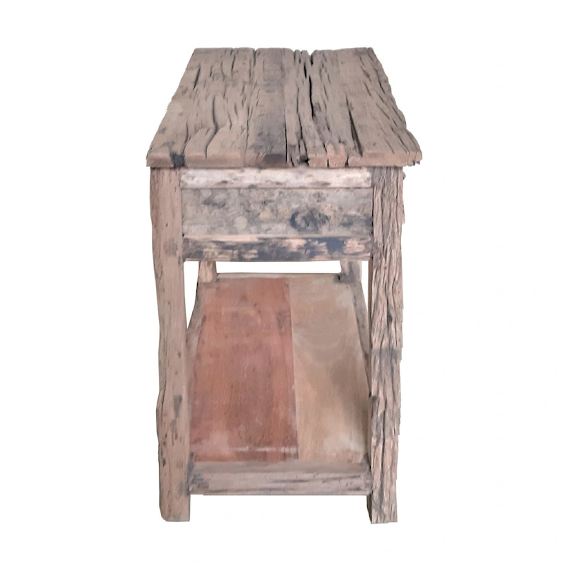 A&B Home Rustic 2-Drawer Kitchen Island