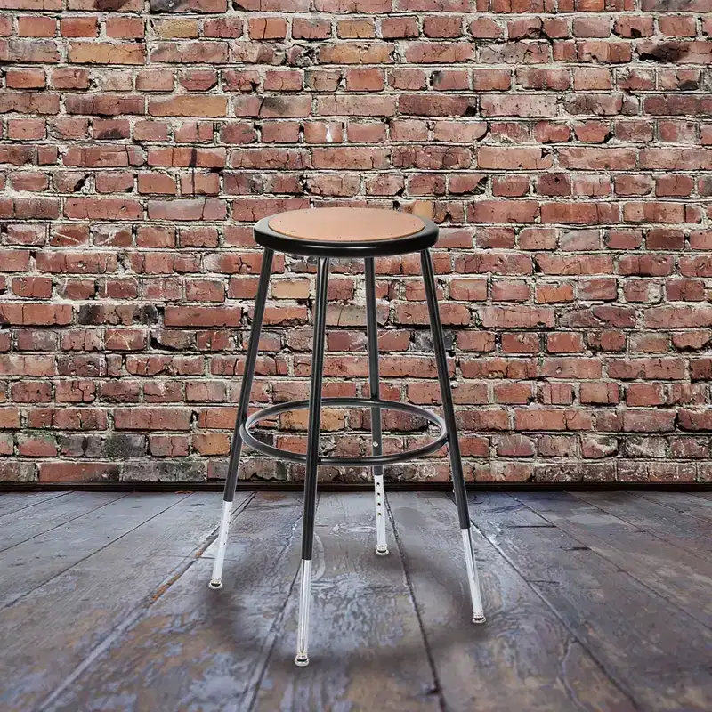 2pk 25"-33" Adjustable Heavy Duty Steel Barstool Black - Hampden Furnishings