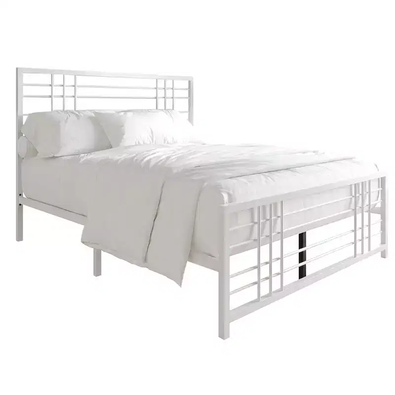 Metal Bed Frame with Headboard and Footboard