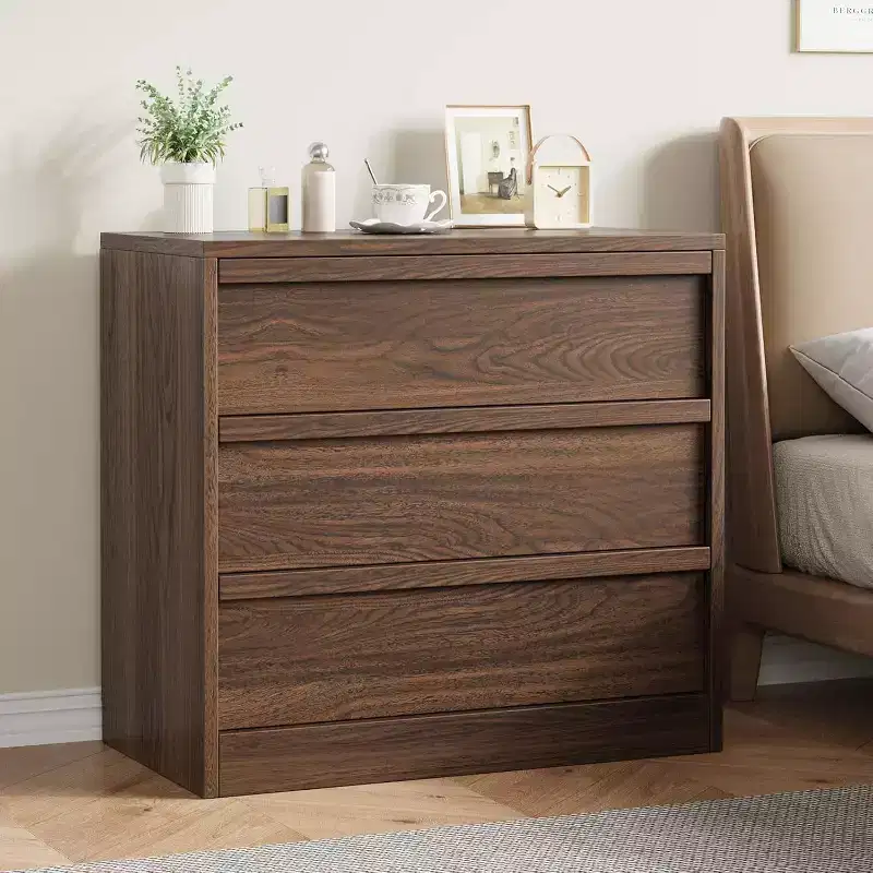 3 Drawer Dresser for Bedroom, Natural Oak Nightstand 3 Chest of Drawers with Large Storage, Small Modern Bedside End Table for Living Room, Nursery