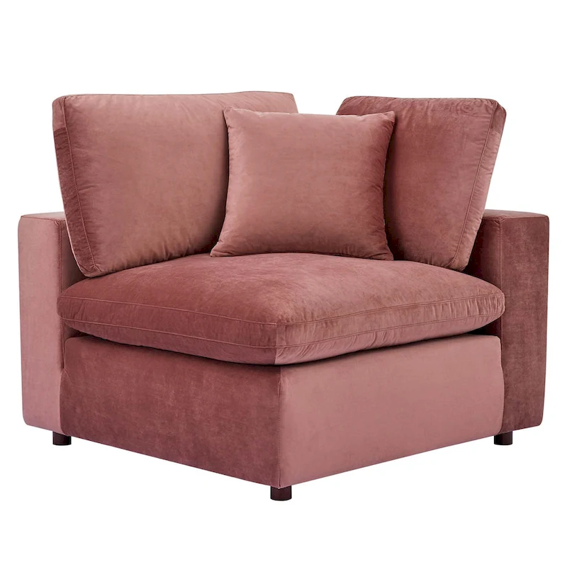 Commix Down Filled Overstuffed Velvet 6-Piece Sectional Sofa