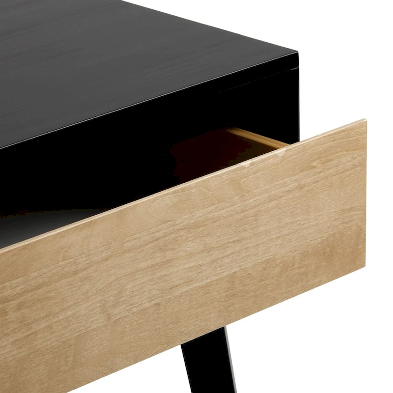 Plank and Beam Scandinavian Nightstand with 1 Drawer