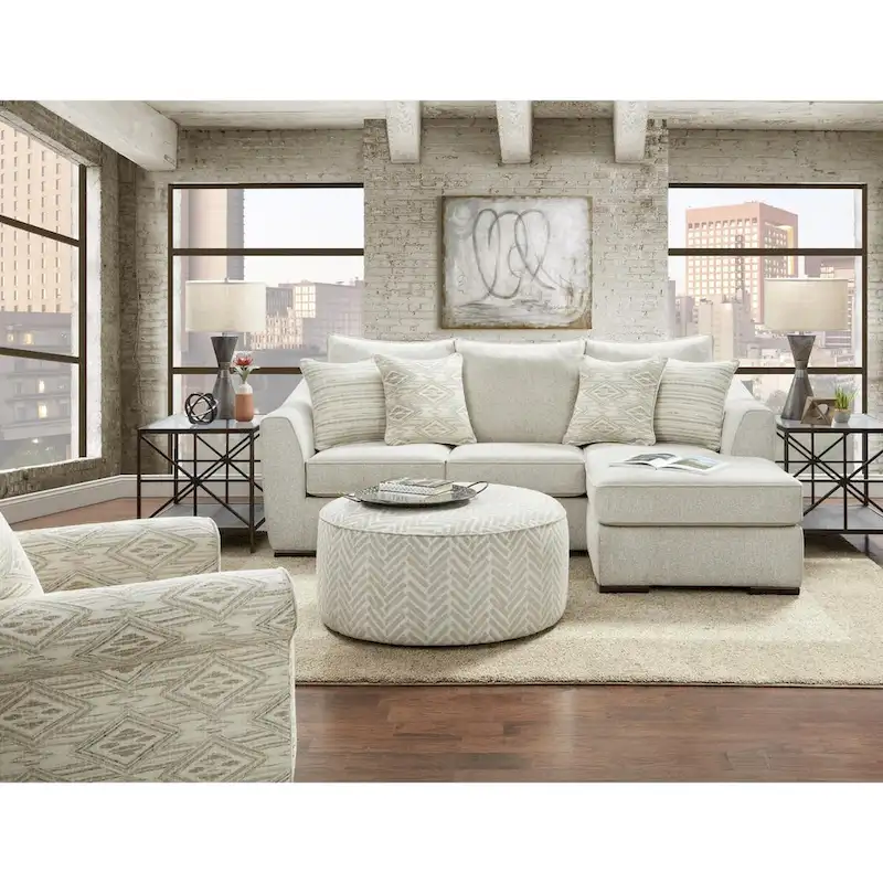 Vibrant Vision Oatmeal Chaise Sofa