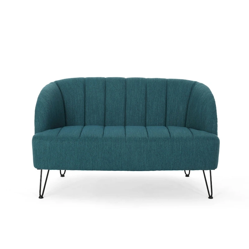 Lupine Modern Fabric Loveseat with Hairpin Legs by Christopher Knight Home