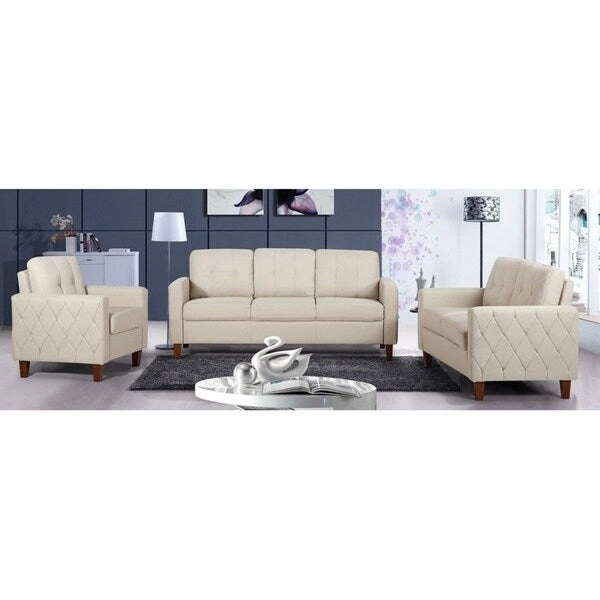 Harrad Tufted Mid-Century 3 Piece Living Room Set