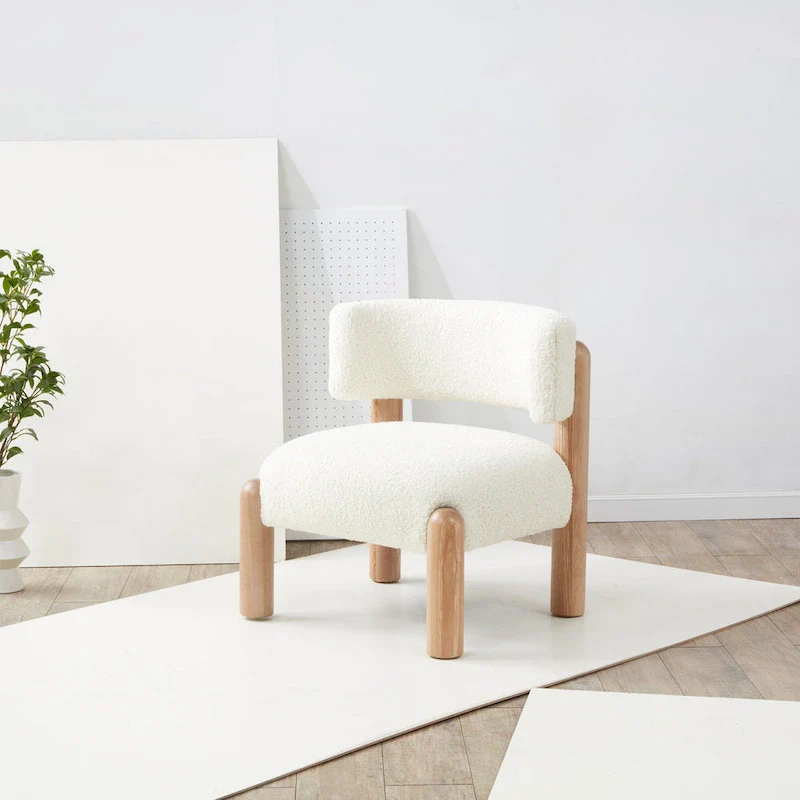 Faux Shearling Accent Chair - 26 In. W x 26 In. D x 28 In. H