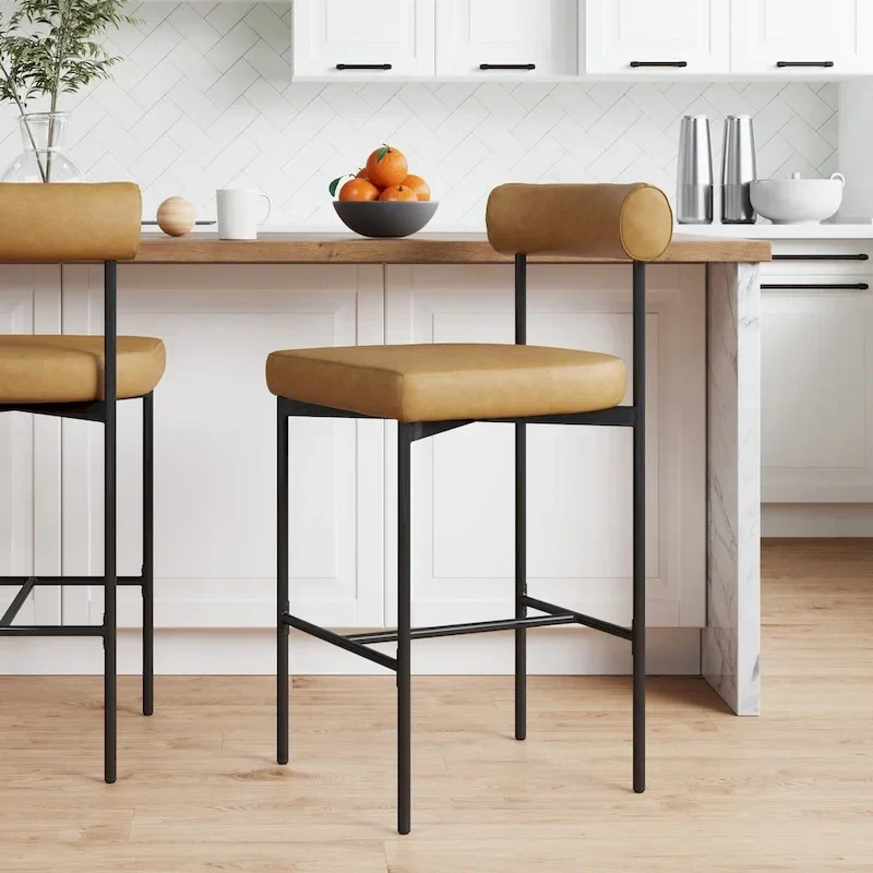 Dahlia Counter Height Barstool or Dining Chair with Back and Upholstered Cushion