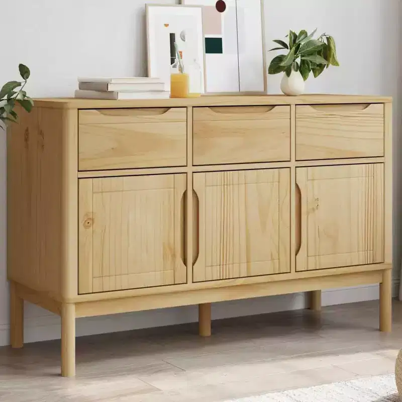 vidaXL Sideboard Storage Cabinet Home Living Room Furniture Solid Wood Pine