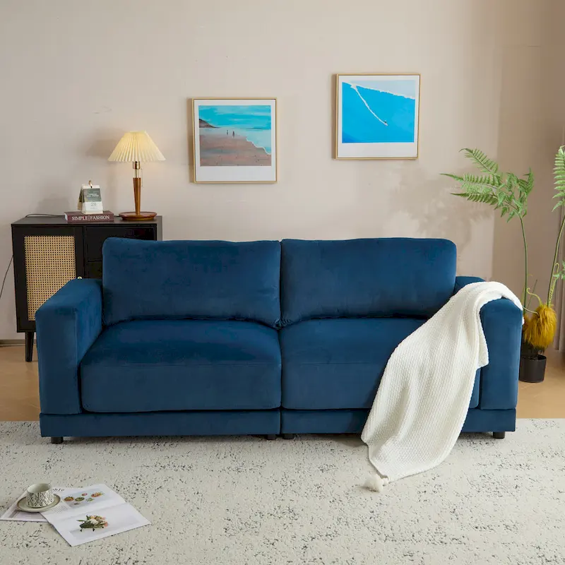 Christopher Knight Home - Grace 81 Modern Upholstery Sofa Loveseat with Square Arms