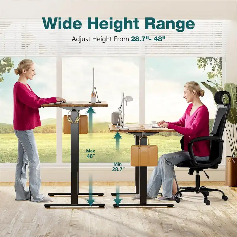 Height Adjustable Standing Desk with Electric Motor