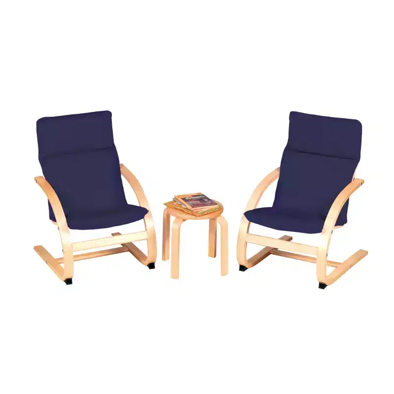 Guidecraft Kiddie Rocker Chair Set - Blue: Kids Rocking Bentwood Chair Set