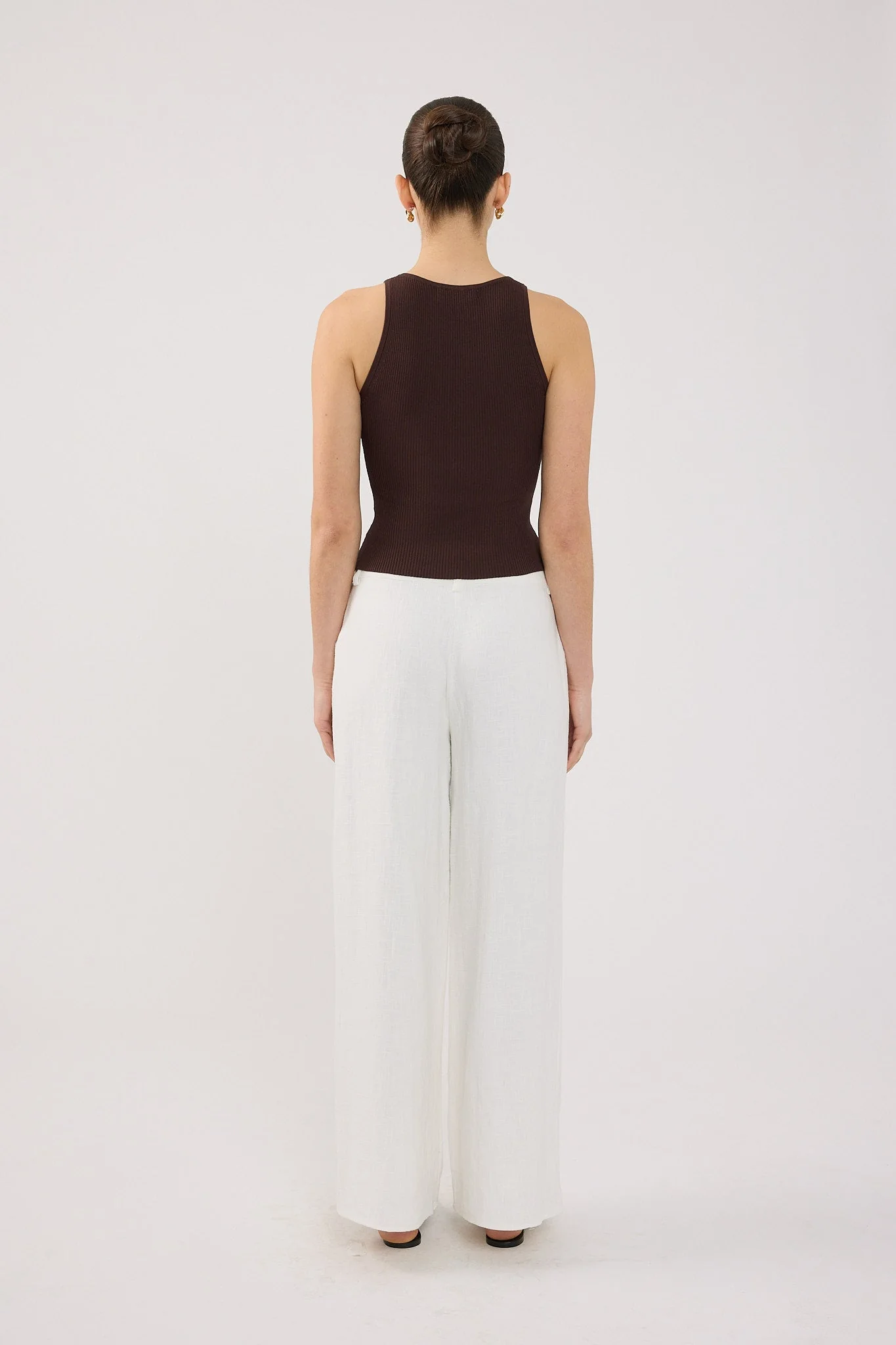 Low Rise Linen Pant White