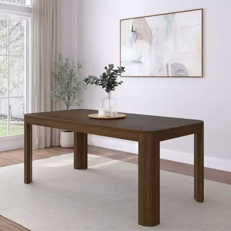 Contour Dining Table, 72 Solid Wood Kitchen Table for 6