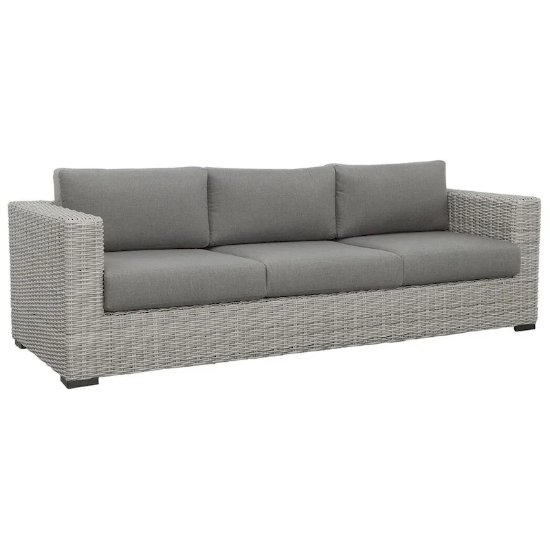 Bogra Rattan Outdoor Wicker Sofa, Gray