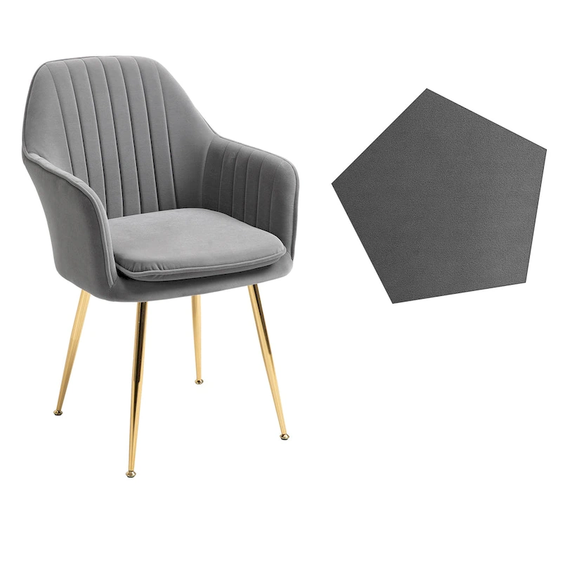 AVAWING Upholstered Velvet Dining Chairs Accent Arm Chairs Set of 4