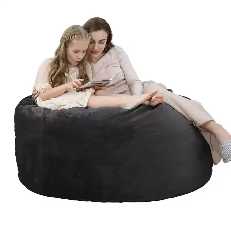 COZONY 3 Foot Memory Foam Bean Bag Chair - Soft Dutch Velvet Fabric, Round Sofa with Filling Included for Adults