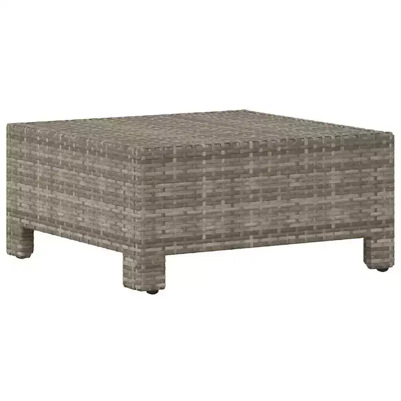 vidaXL Footrest Grey Poly rattan, Powder-Coated Steel
