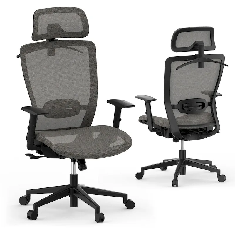FlexiSpot Ergonomic Office Desk Chair 360 Swivel Height Adjustable Mesh Chair Adjustable Headrest, Lumbar Support, Armrest