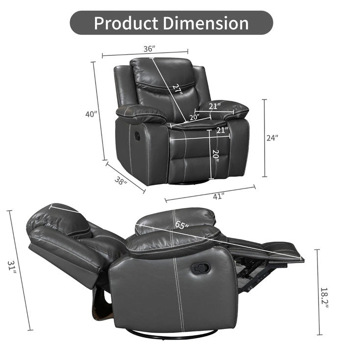 Recliner Rocking Chair With 360 Degree Swivel Recliner