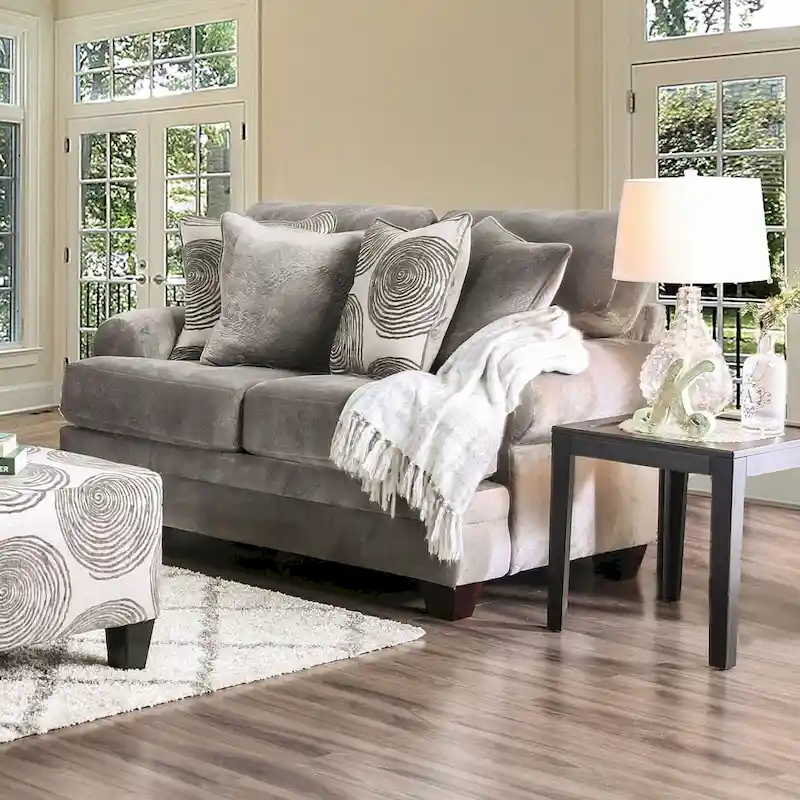 Jeta Transitional Microfiber Padded 2-Piece Living Room Set by Furniture of America
