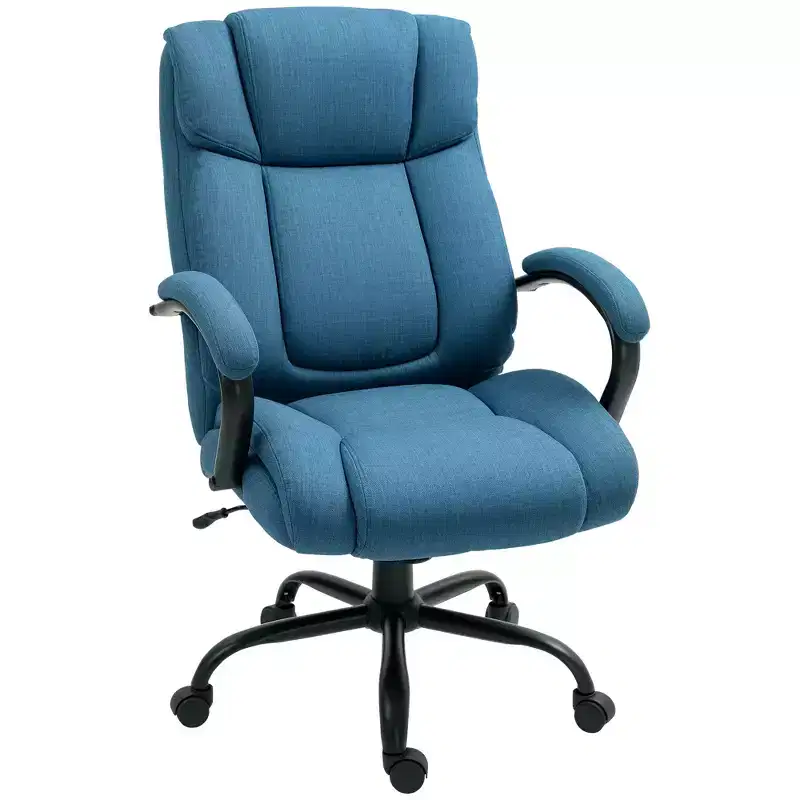 Vinsetto High Back Big and Tall Executive Office Chair 485lbs with Wide Seat Computer Desk Chair with Linen Fabric Swivel Wheels