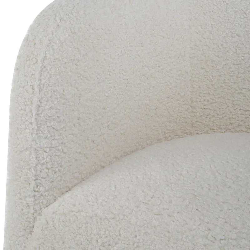 Uttermost Jacobsen Off White Shearling Accent Chair - 27W x 28.5H x 27D