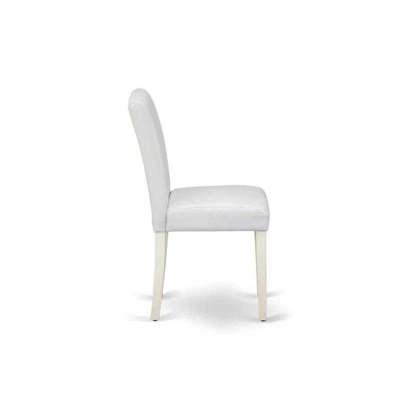 East West Furniture 5 Piece Dinette Set- a Round Dining Table and 4 Parson Dining Chairs, (Finish & Upholstered Option)
