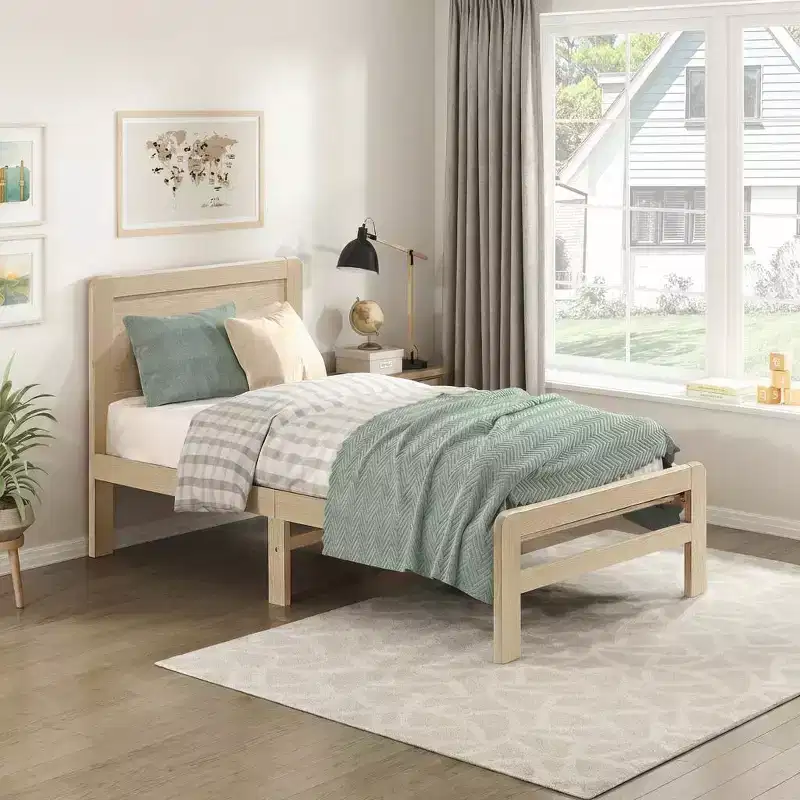 GDFStudio Nolan Contemporary Wood Platform Bed with Headboard
