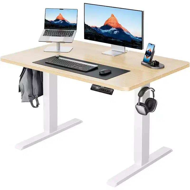 Black Electric Standing Desk, Height Adjustable, Single Person, 40