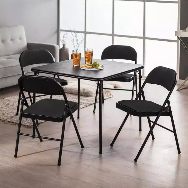SUGIFT 6 Pack Folding Chairs Fabric Cover Padded Folding Chair with Durable Steel Frame