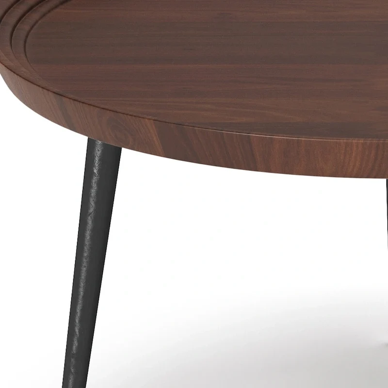 WYNDENHALL Joellla Modern Industrial Coffee Table in Cognac - 30 d x 30 w x 16 h