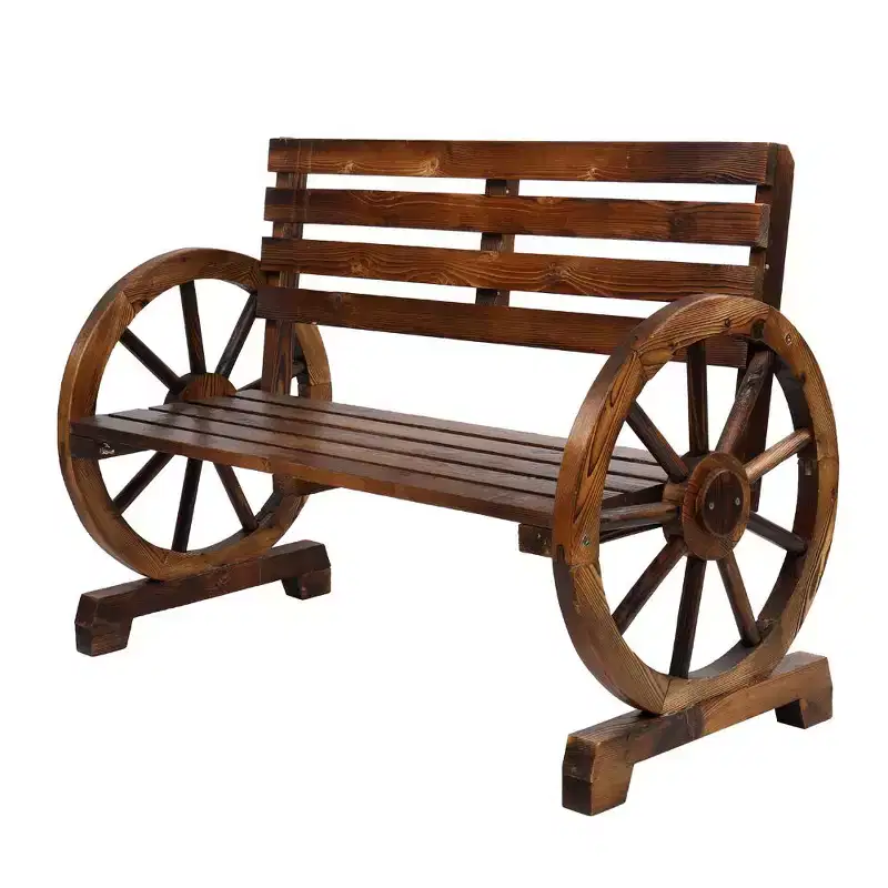 Karl Home | Wheel-inspired Fir Outdoor Bench