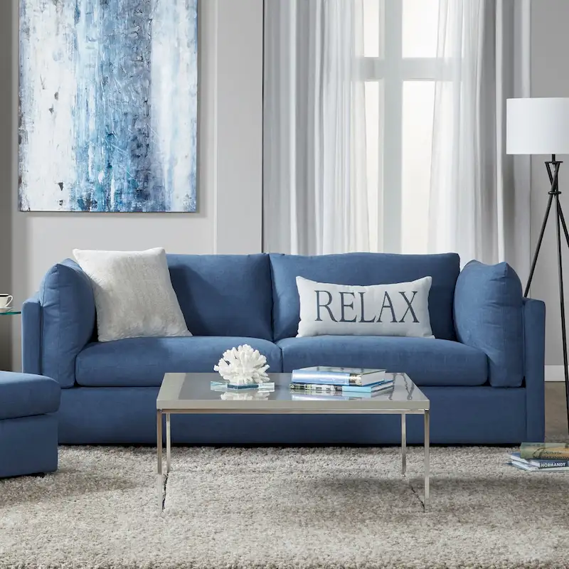 Roundhill Furniture Enda Pillow Back Fabric 3-Piece Sofa and Cuddler Chair Set